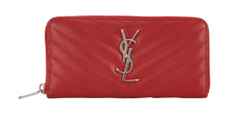 Saint Laurent Monogram Long Wallet, Leather, Red, MII, 3*